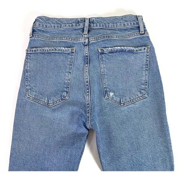 Agolde Nico Slim High Rise Jeans Womens Size 25 Blue Distressed Slits Button Fly - Picture 8 of 16